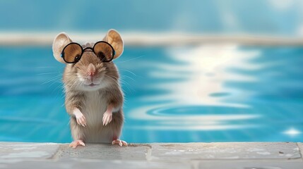 Wall Mural - A Mouses Poolside Summer Day