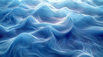 Wall Mural - An abstract design featuring ocean waves with deep blue and turquoise flowing lines. The waves create a harmonious and dynamic scene with fluid motion and vibrant hues.