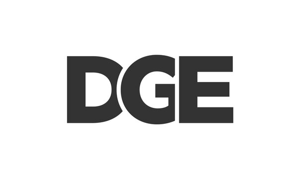 DGE logo design template with strong and modern bold text. Initial based vector logotype featuring simple and minimal typography. Trendy company identity.