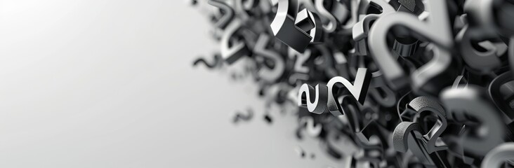 Fototapete - A plane of infinity is surrounded by infinity question marks. Originally illustrated in three dimensions.