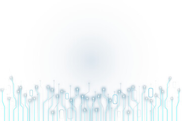 Poster - Abstract blue and white circuit design on a clean background, conveying a concept of technology and connectivity