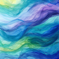 Wall Mural - A blue ocean with green waves