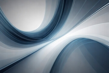 Poster - Blue curved business technology abstract line background