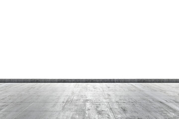 Aufkleber - Empty concrete room corner with a clean floor and white isolated background, concept of minimalist design. 3D Rendering