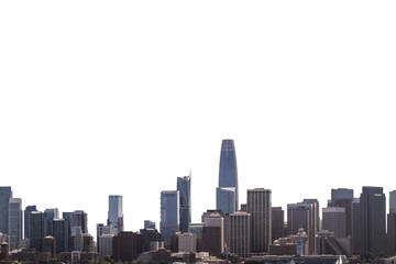 Aufkleber - San Francisco skyline isolated on a white background, layout design element for collage or concept presentation