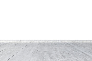 Aufkleber - An empty room with white walls and concrete floor, simple design, on a faded white background, concept of minimalism. 3D Rendering