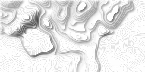Wall Mural - Vector geography landscape Topo contour map on white background, Topographic contour lines. Seamless pattern with lines Topographic map. Geographic mountain relief diagram line wave carve pattern.