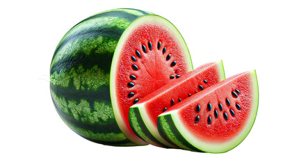 Wall Mural - Watermelon isolated on transparent or white background