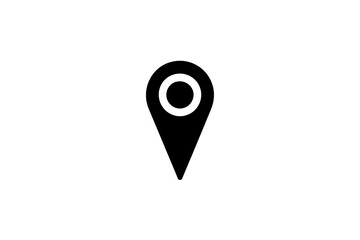 a black and white map pointer