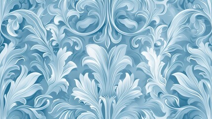 Canvas Print - Light blue pattern wallpaper