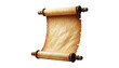 © ceren - Vintage open parchment scroll isolated on transparent or white background