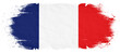 © Corri Seizinger - France background pattern template - Abstract brushstroke paint brush splash in the colors of french flag, isolated on white texture