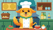 © Ornpitchayawee - Cartoon dog chef in the kitchen for cooking concept