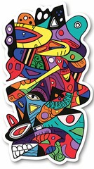 Wall Mural - A sticker with a colorful design on it