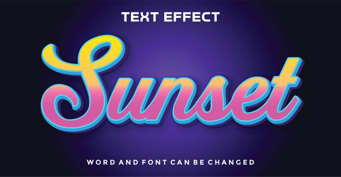Sunset editable text effect