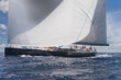 © A - Sailing yacht at Mediterranean Sea. Sail. Boat. Palma de Mallorca. Super sailing yacht. Full sail.
