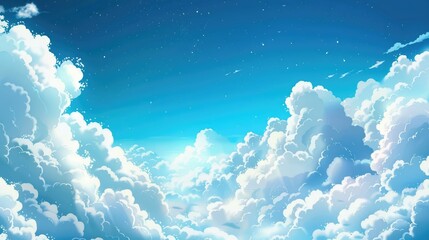 Wall Mural - Beautiful background with a blue sky and white clouds