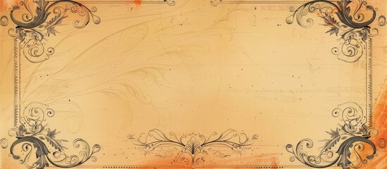 Poster - Orange Retro Warranty Certificate template. Customizable, Easy to edit and change colors. Easy to print. Superior design. pastel background. with copy space image. Place for adding text or design