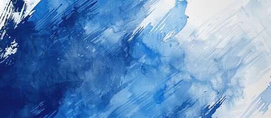 Poster - Indigo banner Brushstrokes of paint. Abstract modern art. Grunge style. Ink blur. Party & celebration template watercolour design. with dirty art  on pastel background. with copy space image