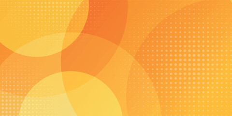 Poster - abstract orange background with circular shapes and halftone composition. vector illustration