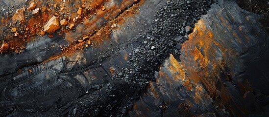 Poster - The effects of mining - vertical. Copy space image. Place for adding text or design