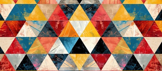 Poster - Digital Wall Tile Design, Geometric pattern, Abstract wall Decor. In Multi Colors. It can be used For Home Kitchen or Washroom Decoration, Wallpaper, Linoleum, Textile, Web Page