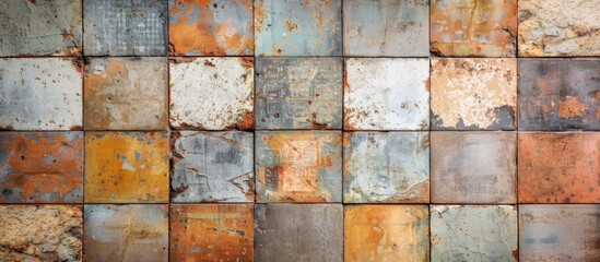 Poster - Old tile wall background. with copy space image. Place for adding text or design