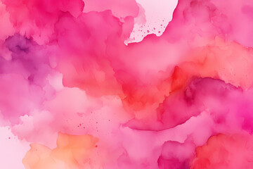 Soft Pink and Magenta Watercolor Clouds, Dreamy Abstract Background, Gradient Wash Texture