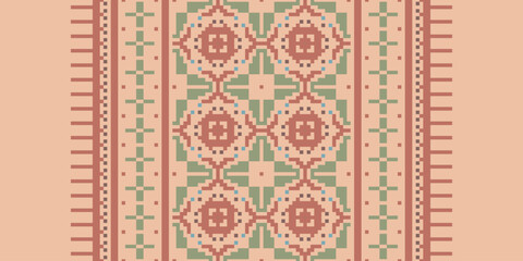 Naklejka na meble Native American Ethnic style abstract Navajo geometric tribal vector seamless pattern background.