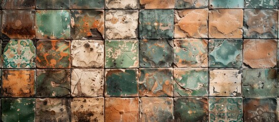 Poster - Old tile wall background. with copy space image. Place for adding text or design