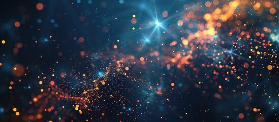 Leinwandbilder - Abstract digital background with cybernetic particles. with copy space image. Place for adding text or design
