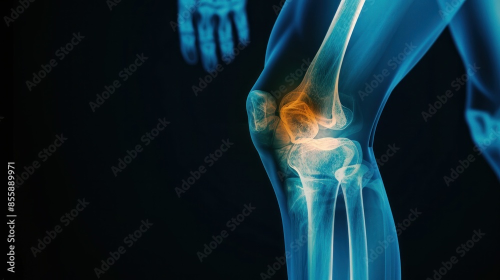 X-ray Anatomy Of The Knee Joint And Human Leg. Joint Pain, Arthritis ...