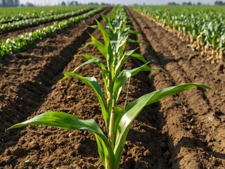 ia generated. corn field in spring