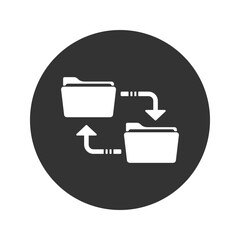 Poster - Synchronization isolated vector icon flat sign. simple element illustration from big data concept vector icons. synchronization editable black logo symbol design on white background