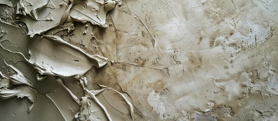 Poster - decorative putty sample on the wall. home repairs. selective focus. color.