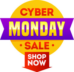 Poster - Cyber Monday Sale tag, label or ribbon for Advertising concept.