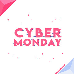 Wall Mural - cyber monday text with 60% discount offer and abstract elements on blue background for sale. can be 