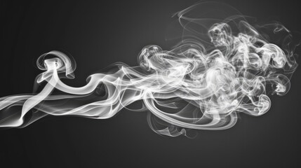 Canvas Print - White smoke moving against a dark backdrop