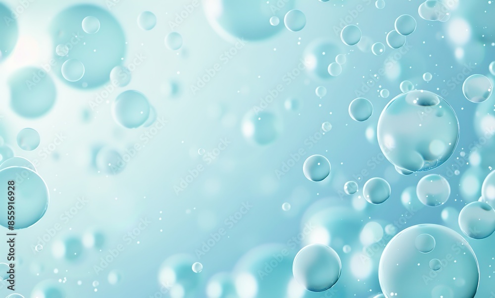 An Abstract and Calming Background with Floating Spheres and Soft Blue ...