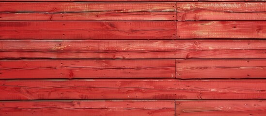 Wall Mural - Red color wooden house wall. Textures and patterns of natural wood. Background for interiors. Copy space image. Place for adding text and design