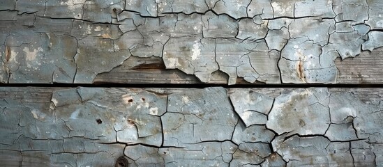 Poster - cracked paint on the wooden floor. copy space image. place for adding text and design