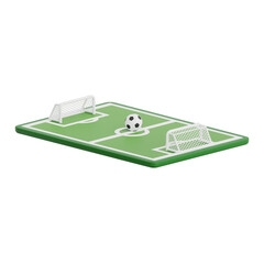 Wall Mural - 3D render soccer field icon illustration. Isolated on transparent background