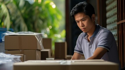 Canvas Print - person working in warehouse