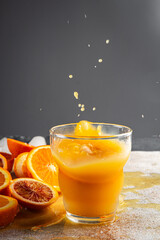 Wall Mural - cocktail orange juice drink fresh appetizer meal food snack on the table copy space food background rustic top view