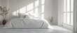 © Ilgun - Interior white bedroom this morning with bed. Copy space image. Place for adding text and design