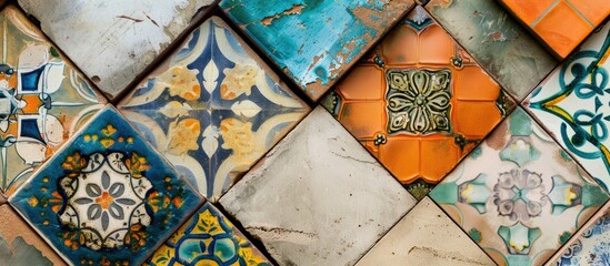Poster - samples of a ceramic tile in shop