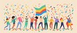 © Gelpi - Vibrant Celebration of Diversity: Rainbow Flag at LGBTQ+ Pride Parade - Generative ai