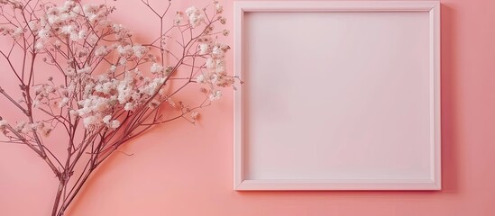 Canvas Print - Empty frame with an ornament pastel background Frame. Copy space image. Place for adding text and design