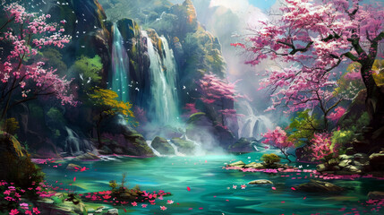 Wall Mural - colorful fantasy flowers ,background