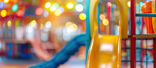 Poster - abstract blur kids indoor playground for learning background . copy space image. place for adding te